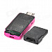 KINGMAX KOTGR-01 OTG TF Card Reader w/ USB Adapter for Cell Phone / Tablet PC - Deep Pink + Black