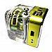 2" LCD Colorful Flash Mini Speaker w/ FM, TF Card Reader & Clock - Green+Transparent
