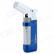 Windproof 1300'C Butane Jet Gas Lighter for Soldering / Lighting Cigarette - Blue + Silver