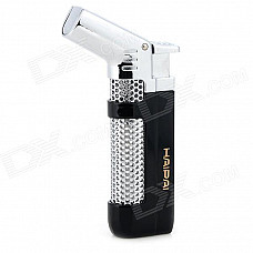 Windproof 1300'C Butane Jet Gas Lighter for Soldering / Lighting Cigarette - Black + Silver