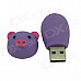 Piggy Style USB 2.0 Flash Drive Disk - Light Purple + Pink (8GB)