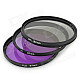 EOSCN 67MM Universal 67mm UV + CPL + FLD Lens Filter for DSLR - Black