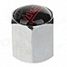 YONGXUN Universal Fashionable Aluminum Alloy Car Tire Valve Caps - Silver + Black + Red (4 PCS)