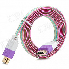 RH--HDMI V1.4 HDMI Male to Male Connection Cable - Purple + White + Multi-Colored (150cm)