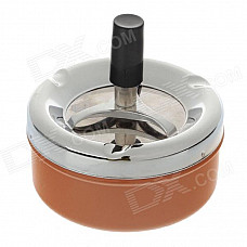 601-4 Creative Stainless Steel Spring Press Ashtray - Orange + Silver + Black