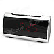 SANSUI A46 3.0" LED 2-CH Bass Media Player Speaker w/ FM / Music Alarm Clock / TF - Silver + Black