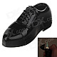 Lovely Shape Leather Shoes Refillable Lighter - Black