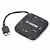 CY Micro USB 3.0 SD / MS / TF Card Reader w/ 3-Port USB 2.0 HUB for Samsung Galaxy Note 3 - Black