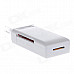 USB 3.0 SD / Micro SD / MMC Card Reader & Writer w/ LED Indicator - White (SDXC Up To 64GB)