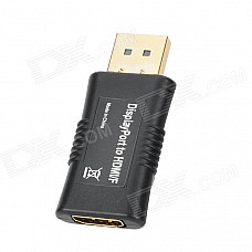 DisplayPort Male to HDMI Female Adapter - Black + Golden