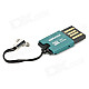 KINGMAX Mini USB 2.0 TF Card Reader - Black + Turquoise