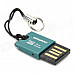 KINGMAX Mini USB 2.0 TF Card Reader - Black + Turquoise