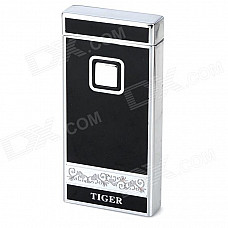 901 Touch Key Windproof Butane Jet Lighter - Black + Silver