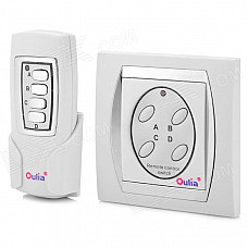 Oulia Convenient Household 4-way Wireless Remote Control Switch - White + Silver