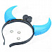 Devil Flashing Horn Style Head Hoop - Black + Blue (3 x AG10)