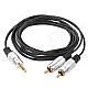 3.5mm Male to 2-RCA Male Audio Split Cable - Black + Silver