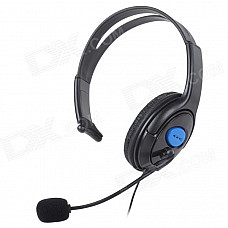 Gaming Headset Headphones w/ Microphone / Voice Control for PS4 - Black + Blue (3.5mm Plug / 110cm)
