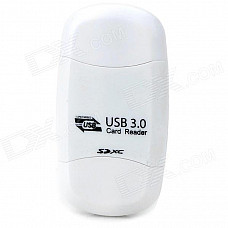 RR5 USB 3.0 SD / MMC / RS-MMC / SDHC / SDXC / Micro SD / T-FLASH Card Reader - White (32GB Max.)