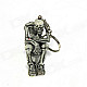 Skeleton on the Toilet Style Rubber Keychain - Grey + Silver