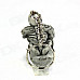 Skeleton on the Toilet Style Rubber Keychain - Grey + Silver