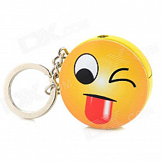 Novel Cute Emoji Pattern Round Refueling Butane Gas Lighter - Light Yellow + Red