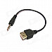 USB 3.0 Female to 3.5mm AUX Audio Transmission Cable for Car CD Disk- Black (13.5cm)