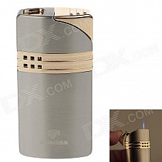 COHIBA H083B Stylish Windproof Butane Jet Flame Lighter - Silver + Golden