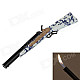 Horn Pattern Handle Gun Super Fire Refillable Lighter - White + Blue + Black