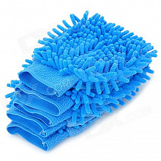 HongYang X-05 Chenille Fiber Single-side Car Washing Glove / Cleaning Cloth - Light Blue (5PCS)