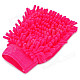HongYang X-01 Chenille Fiber Single-side Car Washing Glove / Cleaning Cloth - Deep Pink
