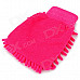 HongYang X-01 Chenille Fiber Single-side Car Washing Glove / Cleaning Cloth - Deep Pink