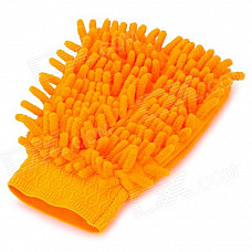 HongYang X-02 Chenille Fiber Single-side Car Washing Glove / Cleaning Cloth - Yellow