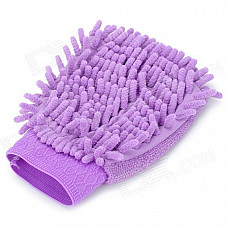 HongYang X-03 Chenille Fiber Single-side Car Washing Glove / Cleaning Cloth - Purple