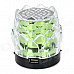 Lotus Flower Style Mini 3W Portable Speaker w/ Mini USB / TF / FM - Green + Black + Transparent