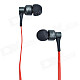 KaisiKing K-E02 HD Stereo In-Ear Earphones - Black + Red (3.5mm Plug / 119cm-Cable)