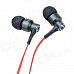 KaisiKing K-E02 HD Stereo In-Ear Earphones - Black + Red (3.5mm Plug / 119cm-Cable)