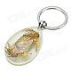 Crab Pattern Acrylic Crustaceans keychain - Wheat + Silver