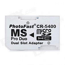 Dual MicroSD/TF to MS Pro Duo Adapter (16GB Max)