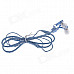 HH-135 Novel Zipper Style Universal Wired In-ear Headset - Blue (3.5mm Plug)