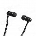 HH-135 Novel Zipper Style Universal Wired In-ear Headset - Black (3.5mm Plug)