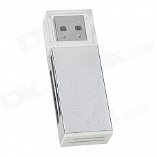 All in one 4-in-1 SD/ MicroSD / TF / M2 High Speed Card Reader - Silver