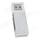 All in one 4-in-1 SD/ MicroSD / TF / M2 High Speed Card Reader - Silver