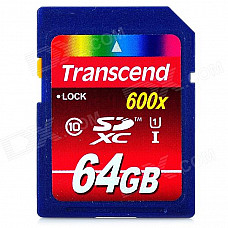 Transcend SDHC 600X Class 10 600X SD Card - Blue + Red + Multicolored (64GB)