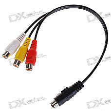 S-Video to 3-RCA Female Adapter Cable (20CM)