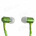 HH-135 Novel Zipper Style Universal Wired In-ear Headset - Green (3.5mm Plug)