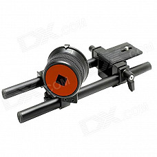 DEBO Follow Focus with 15mm Rail Rod Support and Quick Release Plate Base for SLR Cameras