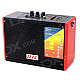 Portable Mini Hi-Fi Outdoor Battery Speaker w/ Microphone / USB / SD / Carrying Belt - Black + Red