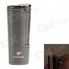 COHIBA 5374 Mini Portable Jet Flame Strong Fire Windproof Refillable Lighter - Tarnish