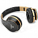 KG-5012 Bluetooth v3.0 Headband Headphone w/ TF / FM / Mini USB / 3.5mm / Mic - Black + Golden