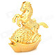 Creative Horse on the Chinese Ingot Style Windproof Butane Gas Jet Lighter - Golden